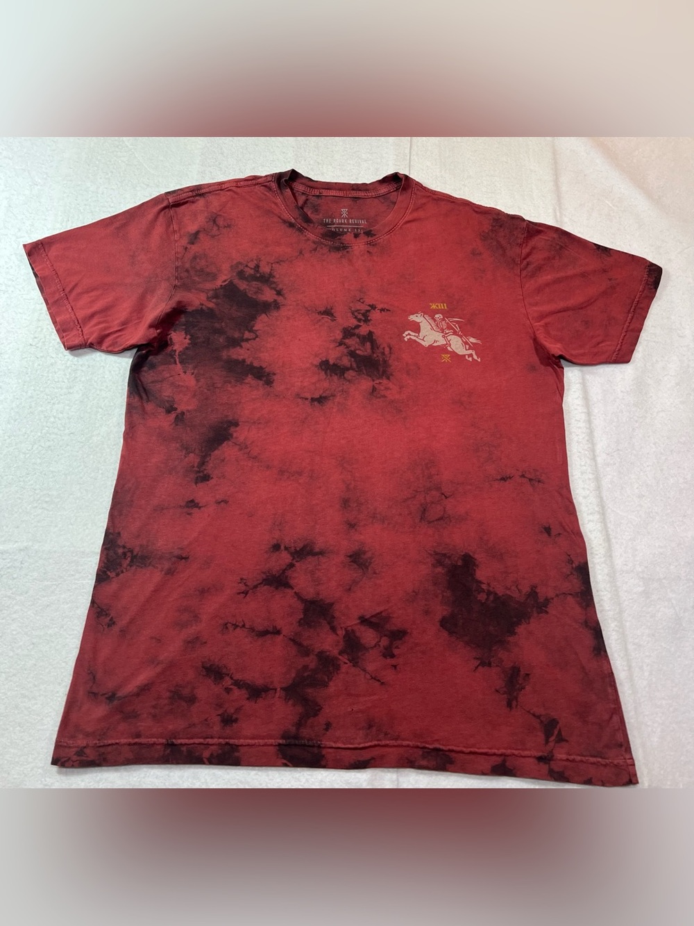 Roark Revival Volume 13 Men’s Runaway Club Graphic Tie Dye T-Shirt,Pinholes,L